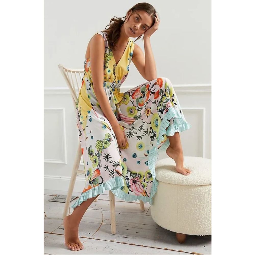 New Anthropologie Margaux Sleep Dress Size Xs Yellow